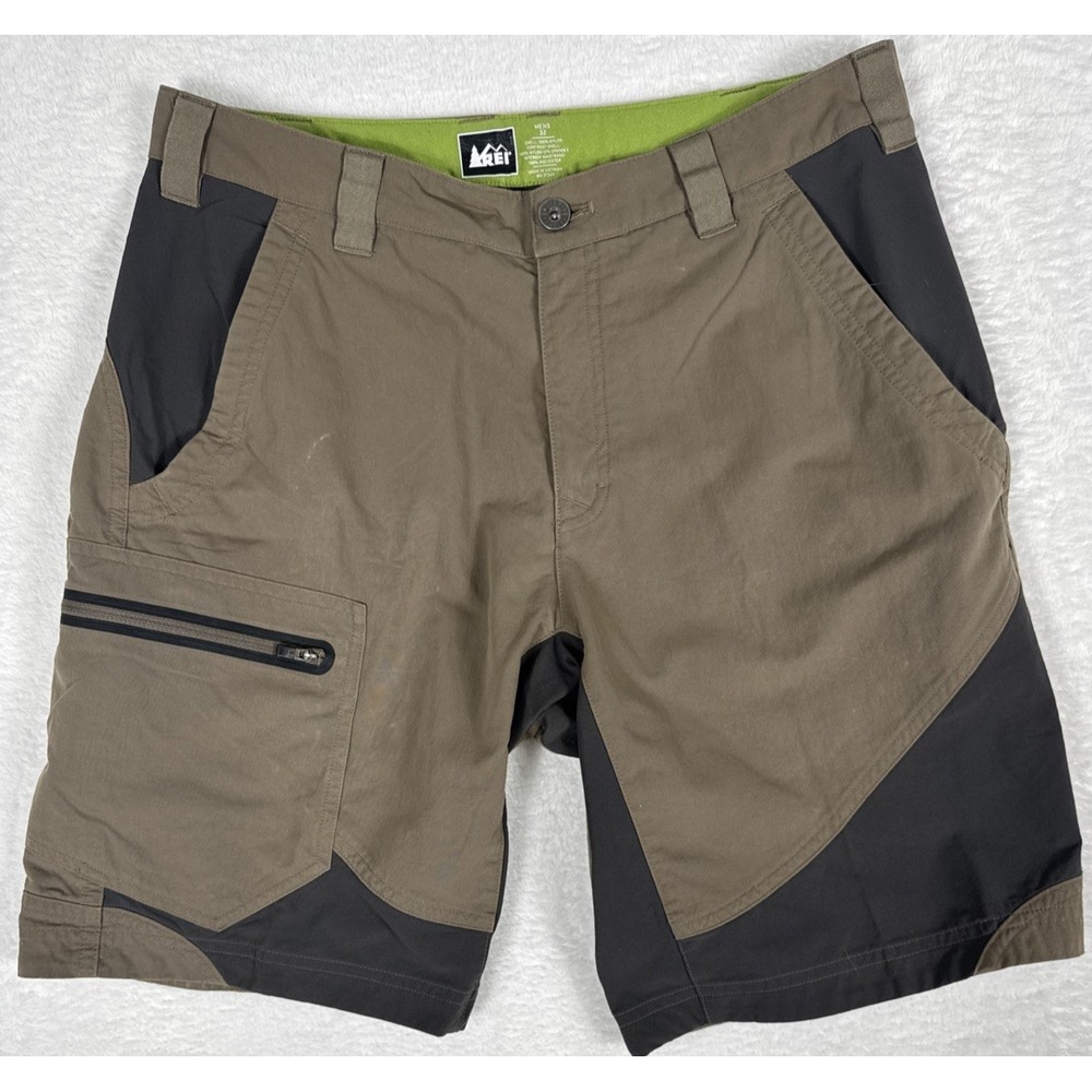 REI Venturi Shorts Nylon Cargo Hiking Outdoor Adventure Mens Brown Size 32